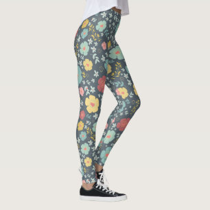 Niedliche Blume Farbenfrohe nahtlose Muster Leggings