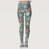 Niedliche Blume Farbenfrohe nahtlose Muster Leggings (Vorderseite)