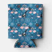 Niedliche Blume Flamingos Dosenkühler (Vorderseite)