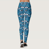 Niedliche Blume Flamingos Leggings (Rückseite)