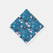Niedliche Blume Flamingos Serviette (Ecke)
