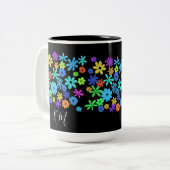 Niedliche Blume für Color Pop - personalisierte Um Zweifarbige Tasse (Vorderseite Links)