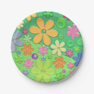 Niedliche Blume für grüne 60er Teller