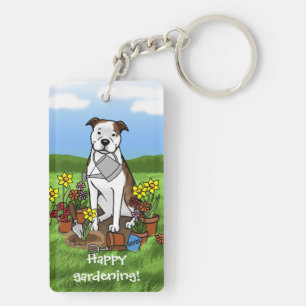 Niedliche Blume Gardener Pit Bull (lt brindle whit Schlüsselanhänger