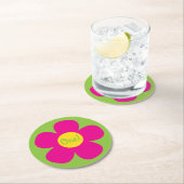 Niedliche Blume Geburtstagspartei Runder Pappuntersetzer (Vor Ort)