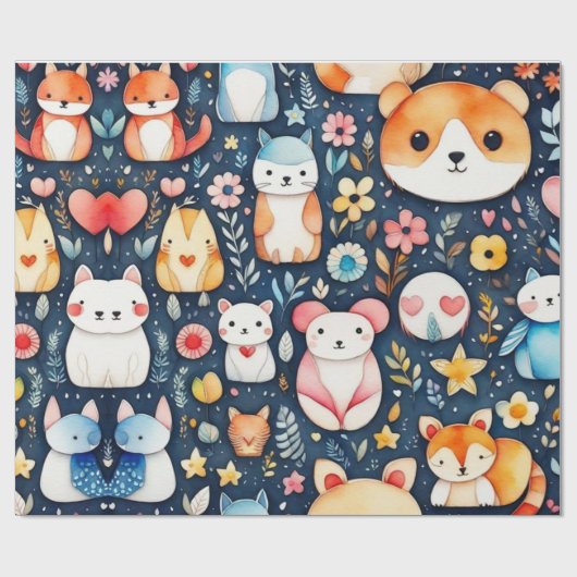 Niedliche Blume Geschenkpapier (Flach)