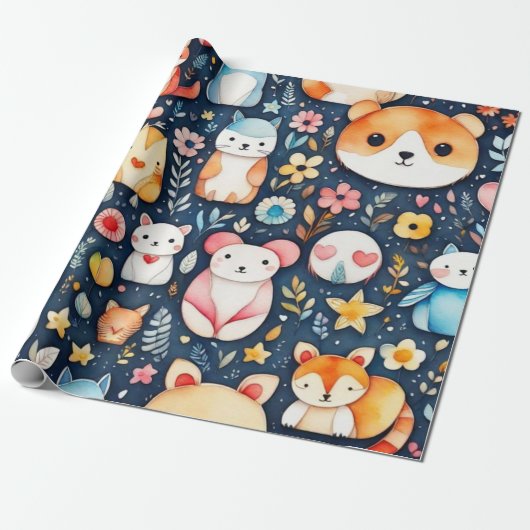 Niedliche Blume Geschenkpapier (Ungerollt)