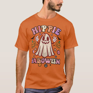 Niedliche Blume Ghost Hippie Halloween Spookkin Pu T-Shirt