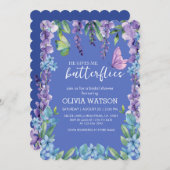 Niedliche Blume, gibt er mir Schmetterlinge Brautp Einladung (Vorne/Hinten)
