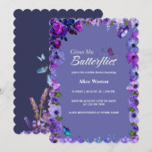 Niedliche Blume, gibt er mir Schmetterlinge Brautp Einladung (Vorne/Hinten)