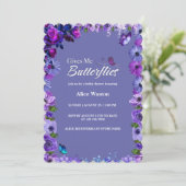 Niedliche Blume, gibt er mir Schmetterlinge Brautp Einladung (Stehend Vorderseite)