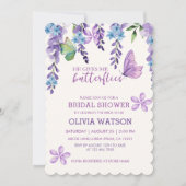 Niedliche Blume, gibt er mir Schmetterlinge Brautp Einladung (Vorderseite)