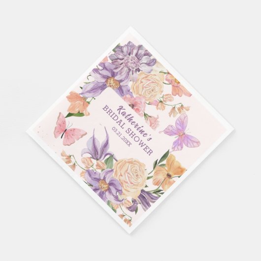 Niedliche Blume, gibt er mir Schmetterlinge Brautp Serviette (Ecke)