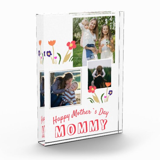 Niedliche Blume glücklich Muttertag 3 Fotoblock (Links)
