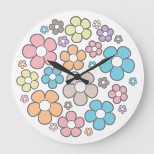 Niedliche Blume Große Wanduhr
