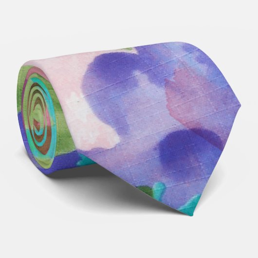 Niedliche Blume Handfarben Krawatte (Gerollt)