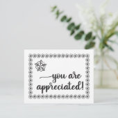 Niedliche Blume handgeschriebene Farbempfehlung Dankeskarte (Stehend Vorderseite)