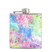 Niedliche Blume handgezeichnetes Design Aquarellfa Flachmann (Vorderseite)