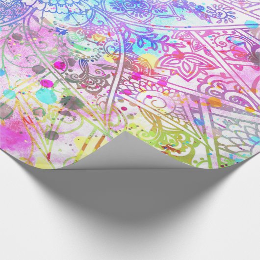 Niedliche Blume handgezeichnetes Design Aquarellfa Geschenkpapier (Ecke)