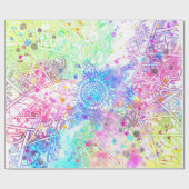 Niedliche Blume handgezeichnetes Design Aquarellfa Geschenkpapier (Flach)