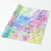 Niedliche Blume handgezeichnetes Design Aquarellfa Geschenkpapier (Ungerollt)