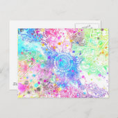 Niedliche Blume handgezeichnetes Design Aquarellfa Postkarte (Vorne/Hinten)