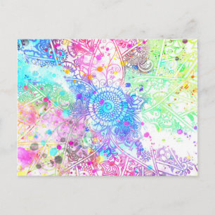 Niedliche Blume handgezeichnetes Design Aquarellfa Postkarte