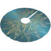 Niedliche Blume handgezeichnetes Design Polyester Weihnachtsbaumdecke (Schrägansicht)