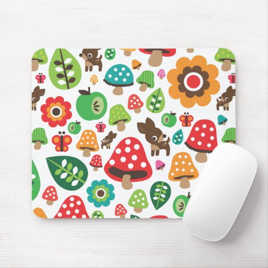 Niedliche Blume Hirschmuskelmuster Mousepad (Mit Mouse)