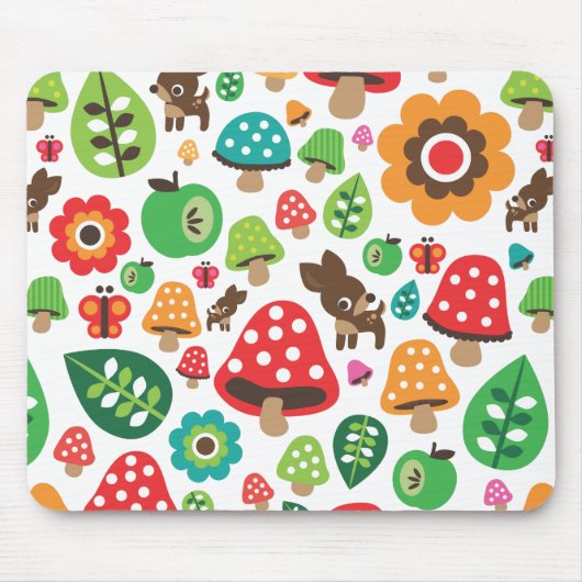 Niedliche Blume Hirschmuskelmuster Mousepad (Vorne)