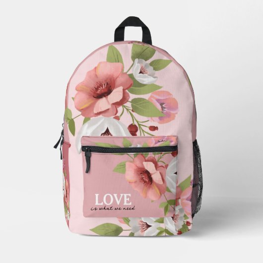 Niedliche Blume Illustriert Girl-Backpack Bedruckter Rucksack (Vorderseite)