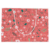 Niedliche Blume im Herbst Illustration Blumenmuste Große Geschenktüte (Rückseite)