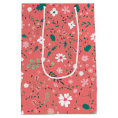 Niedliche Blume im Herbst Illustration Blumenmuste Mittlere Geschenktüte (Rückseite)