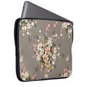 niedliche Blume in Creme und Rosa Blätter Muster Laptopschutzhülle (Vorne Rechts)