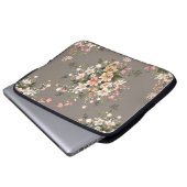 niedliche Blume in Creme und Rosa Blätter Muster Laptopschutzhülle (Vorne Knopf)