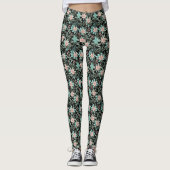 Niedliche Blume in Rosa und Aqua Leggings (Vorderseite)