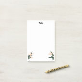 Niedliche Blume & Individuelle Name, einfach Perso Post-it Klebezettel (Auf Schreibtisch)