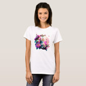 Niedliche Blume Katze Acrylic T - Shirt (Vorne ganz)