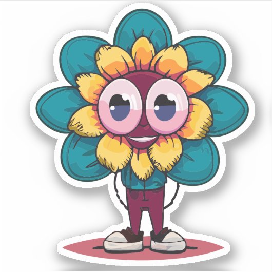Niedliche Blume Kids Cartoon Aufkleber (Vorderseite)