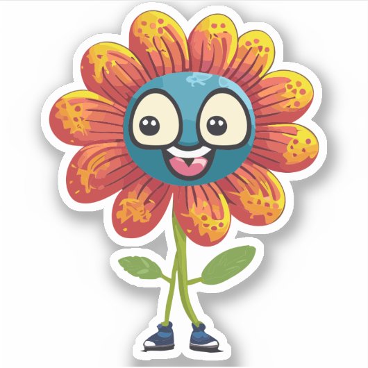 Niedliche Blume Kids Cartoon Aufkleber (Vorderseite)