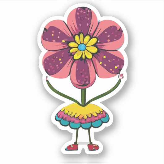 Niedliche Blume Kids Cartoon Aufkleber (Vorderseite)