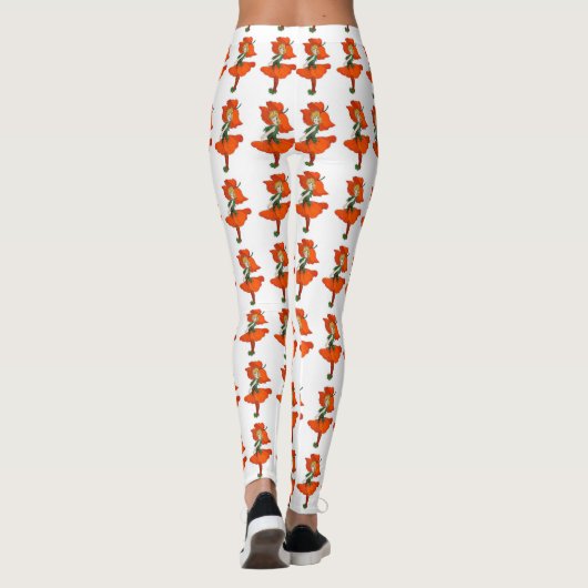 Niedliche Blume Kinder Skarabäen Poppy Blumenstrau Leggings (Rückseite)