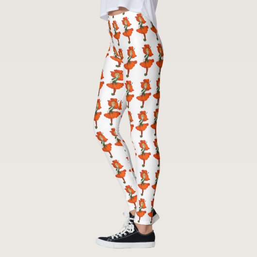 Niedliche Blume Kinder Skarabäen Poppy Blumenstrau Leggings (Links)