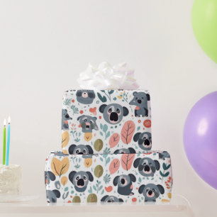 Niedliche Blume koalas Tiere Bäume Wrapping Paper Geschenkpapier