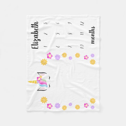 Niedliche Blume Krone Unicorn Kinderspielplatz Fleecedecke (Vorderseite)