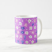 Niedliche Blume Lila Muster Kaffeetasse (VorderseiteRechts)