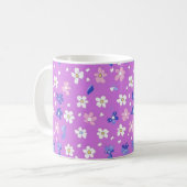 Niedliche Blume Lila Muster Kaffeetasse (Vorderseite Links)