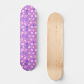 Niedliche Blume Lila Muster Skateboard (Vorderseite)
