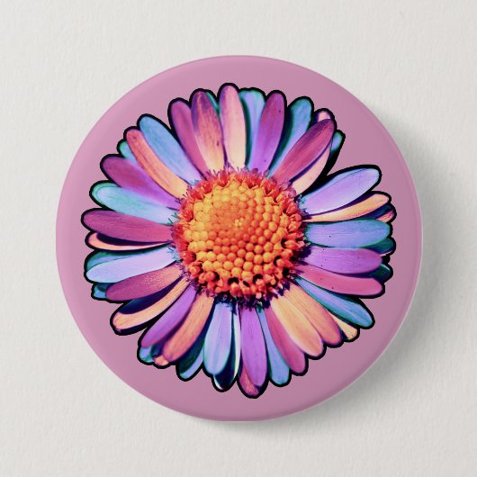 Niedliche Blume Lila Pink Blue Boho Daisy Bisexual Button (Vorderseite)
