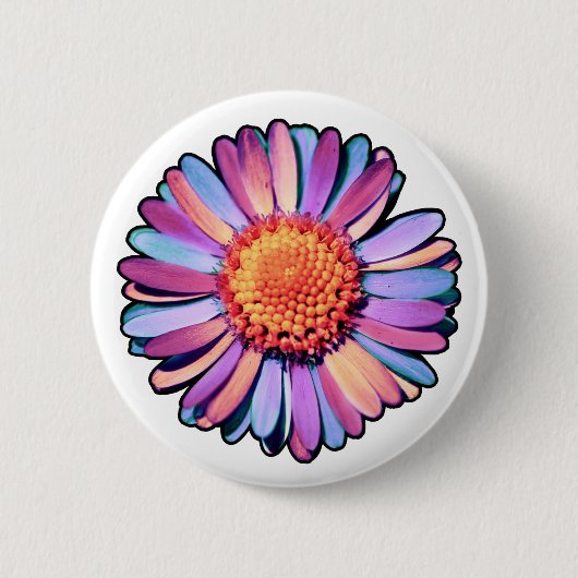 Niedliche Blume Lila Pink Blue Boho Daisy Bisexual Button (Vorderseite)